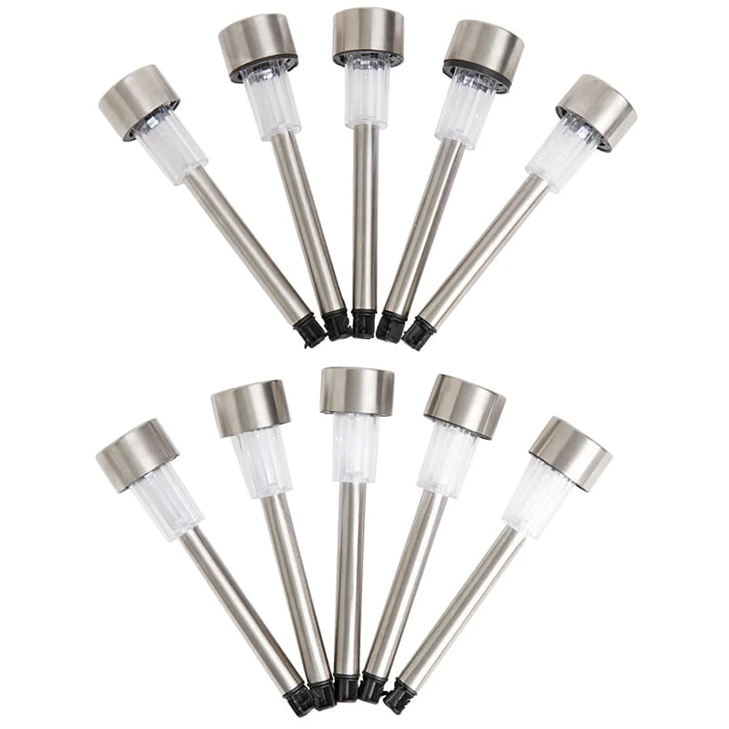 Solar Garden Stake Lights Cool White LED-Set of 10