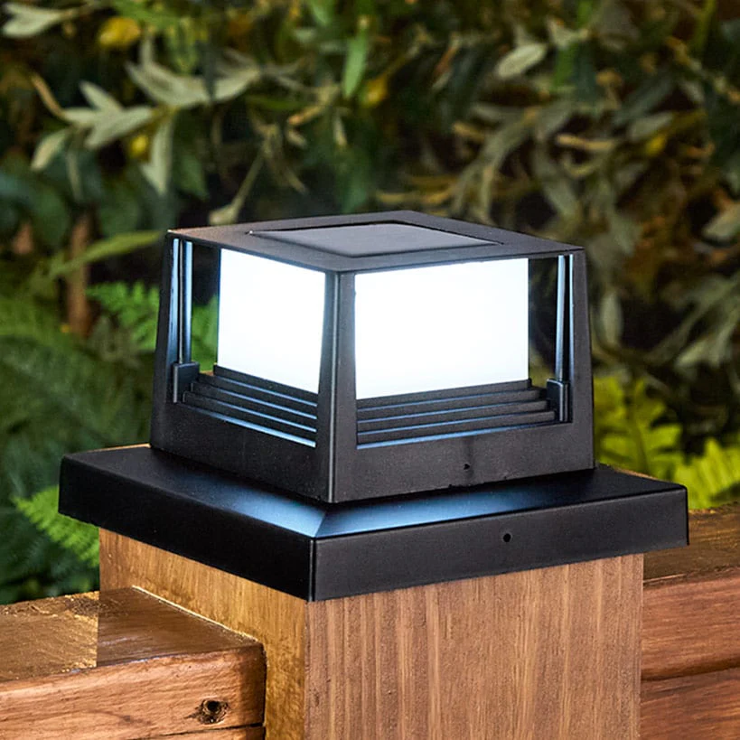 Solar Post Cap Light Square For Deck or Fence - Black or White - Image 2