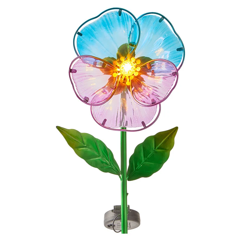 Solar Powered Floral Garden Stake Pansy or Sunflower - Image 2