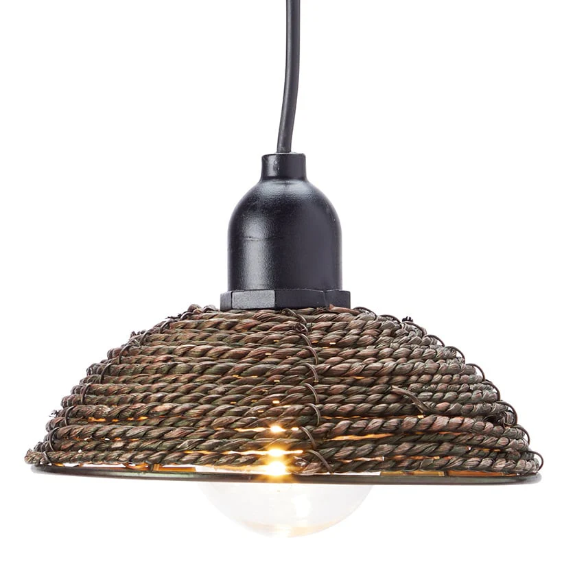 Solar-Powered Small Rattan Pendant Light – Natural and Brown - Image 8