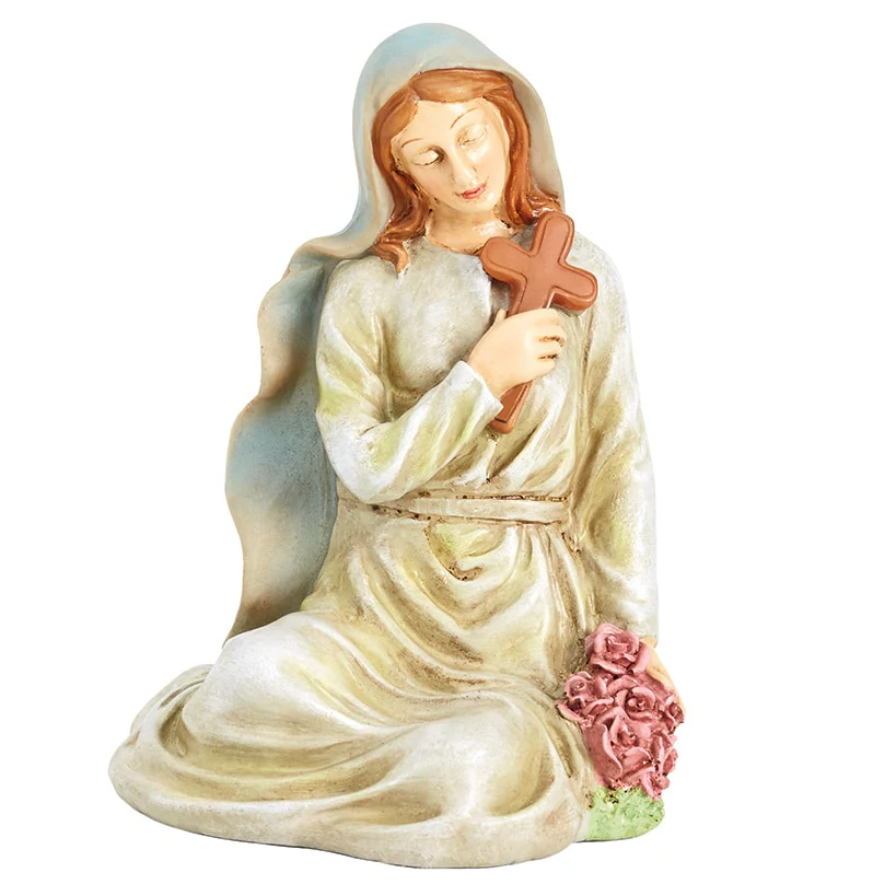 Solar Saint Statues – Mary with Cross and St. Francis with Lantern - Image 4