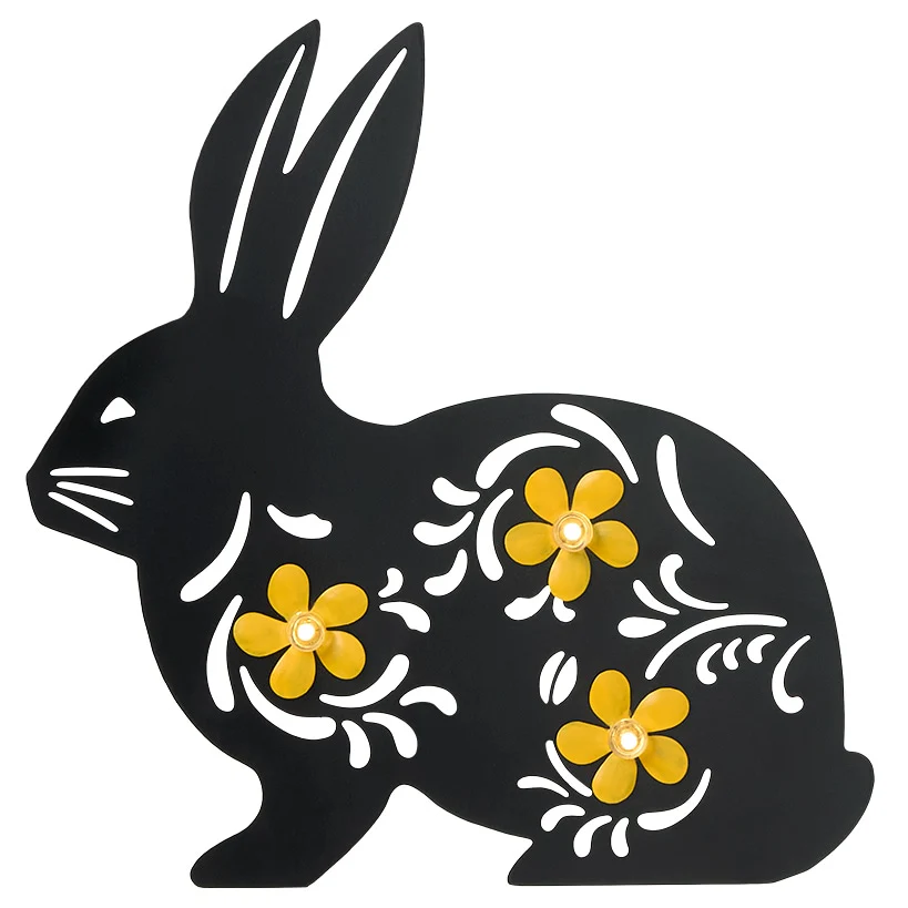 Solar Spring Silhouette Garden Stake With Flowers - Bunny or Butterfly - Image 5