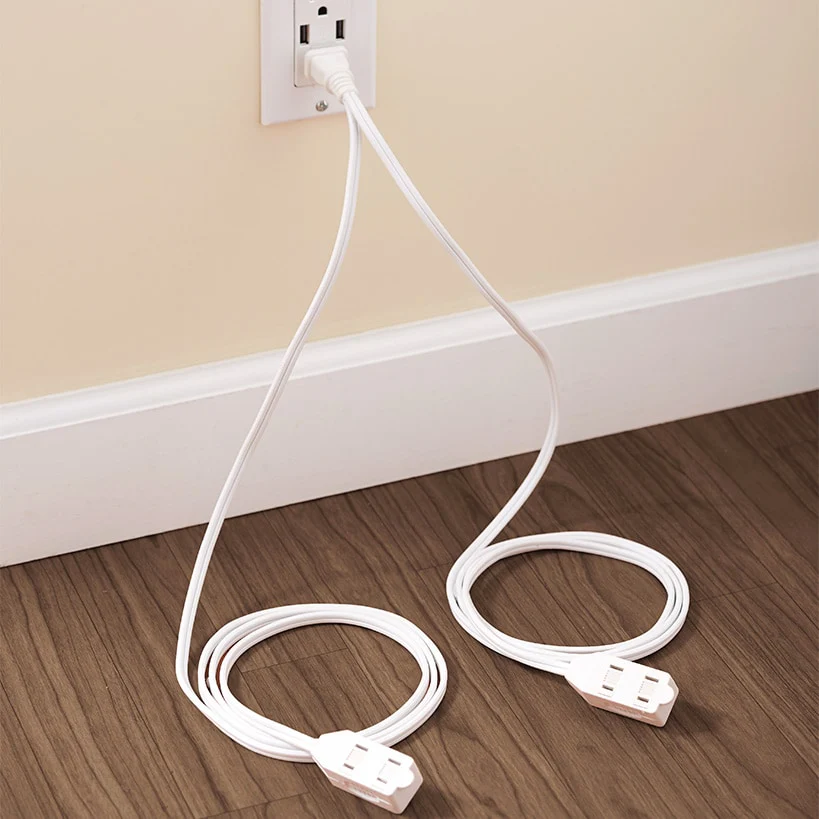 Split Extension Cord Power Strip - 6 Polorized Outlets and 2 Cords - Image 2
