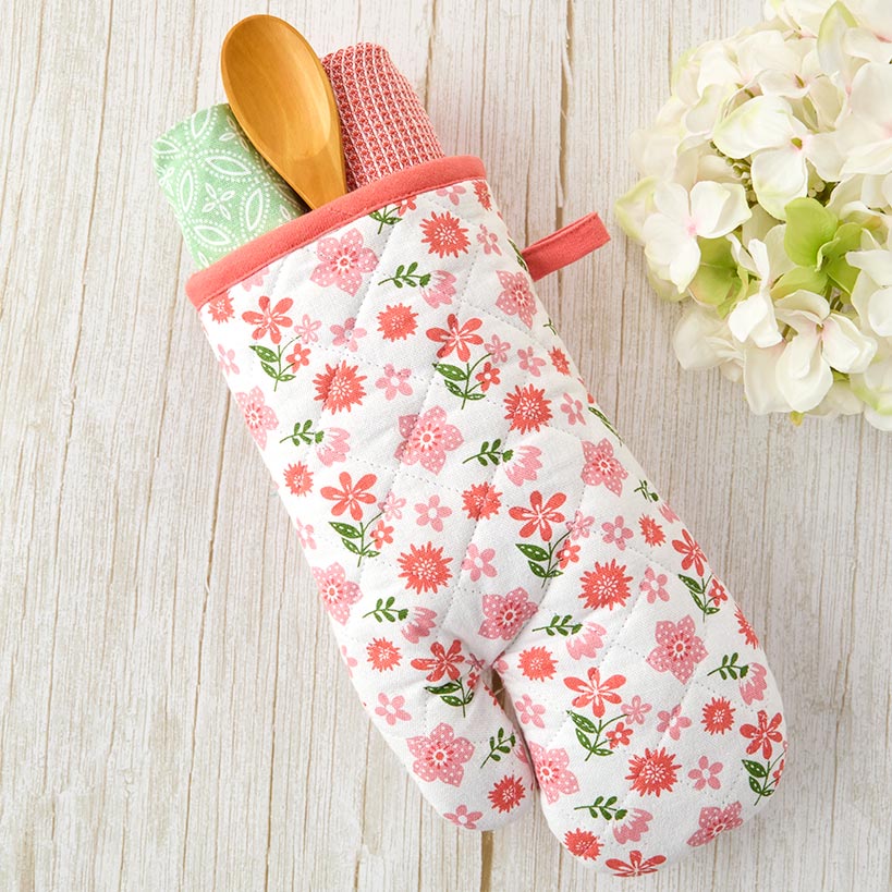 Spring Mother's Day Gift Set Oven Mitt, Pot Holder, and Kitchen Towel - Image 3