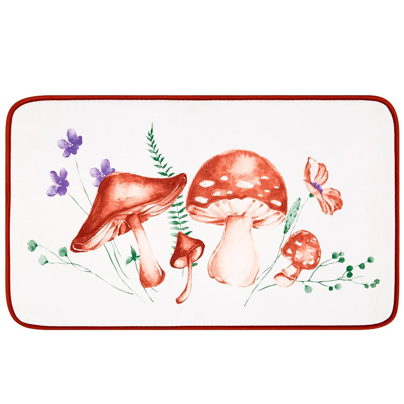 Spring Mushroom Shower Curtain, Bath Rug, Hand Towels, Valance or Hooks - Image 4