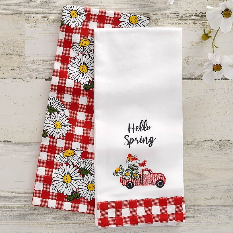 Spring Truck Embroidered Kitchen Towels, Set of 2 - Image 4