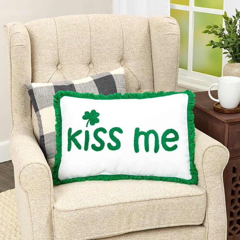 St. Patrick's Day Embroidered Decorative Pillow