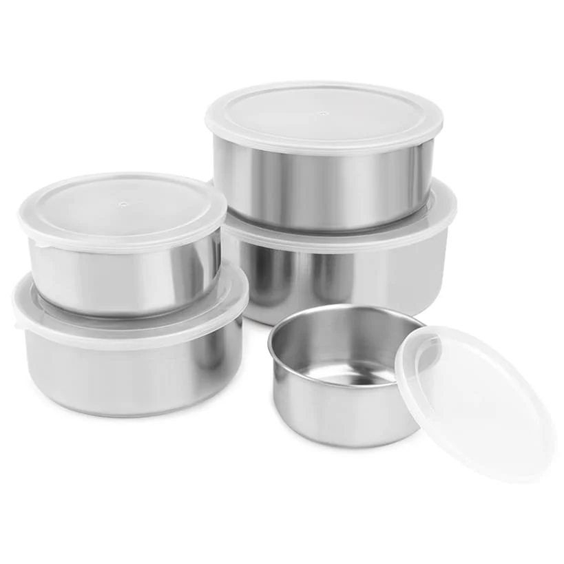 Stainless Steel Mixing Bowls Set with Lids Set of 5 - Image 2