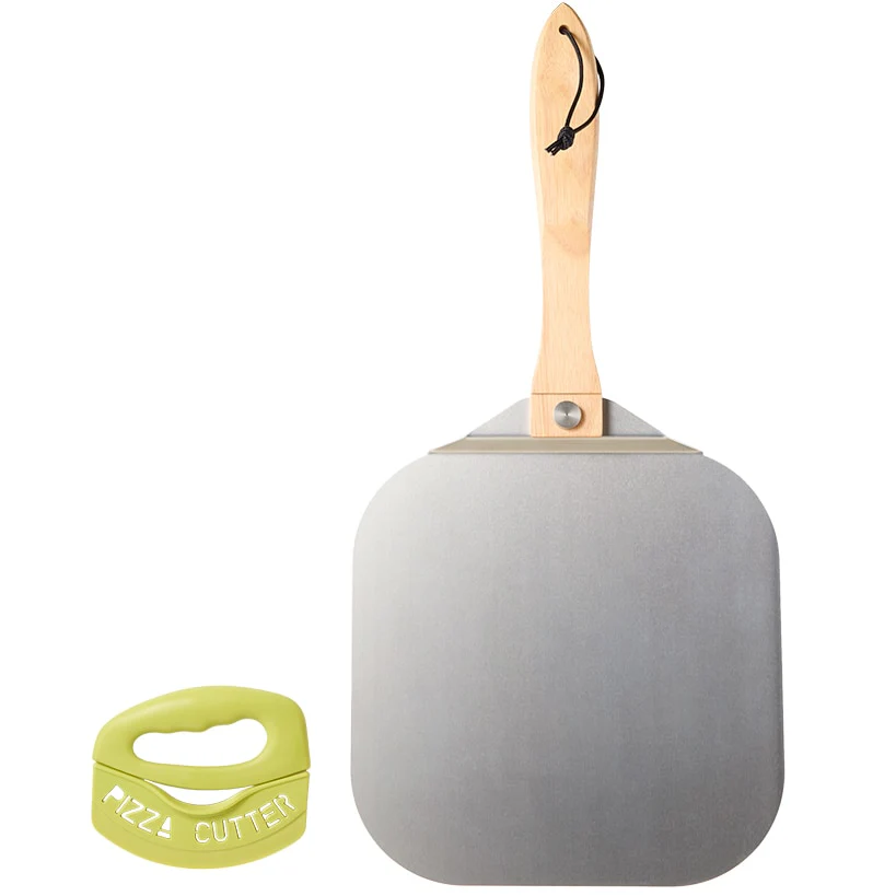 Stainless Steel Pizza Peel with Foldable Wooden Handle - Image 2