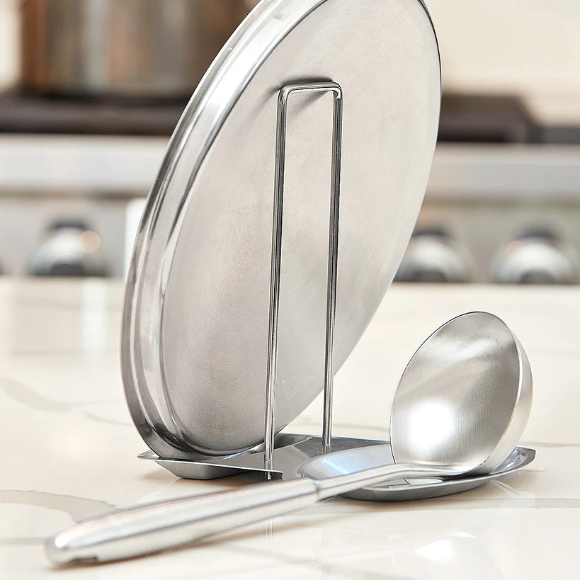 Stainless Steel Spoon Rest and Lid Holder