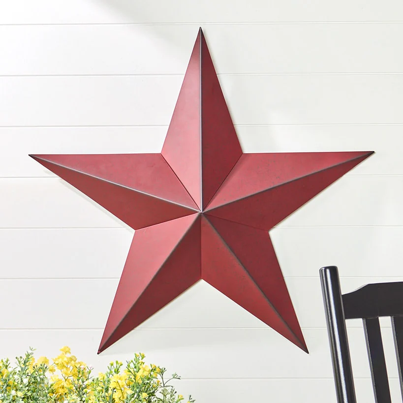 Star Metal Wall Decor Dimensional Red