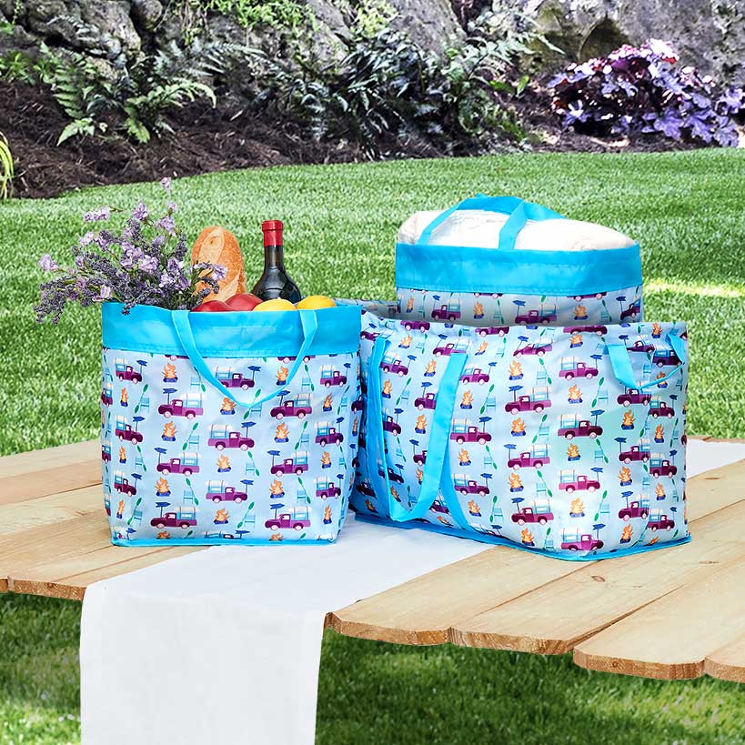 Storage Bin Totes for Home - Americana or Glamping - Set of 3 - Image 3