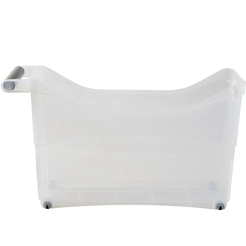 Storage Bin with Handle and Rolling Wheels for Kitchen Organization Plastic - Image 3