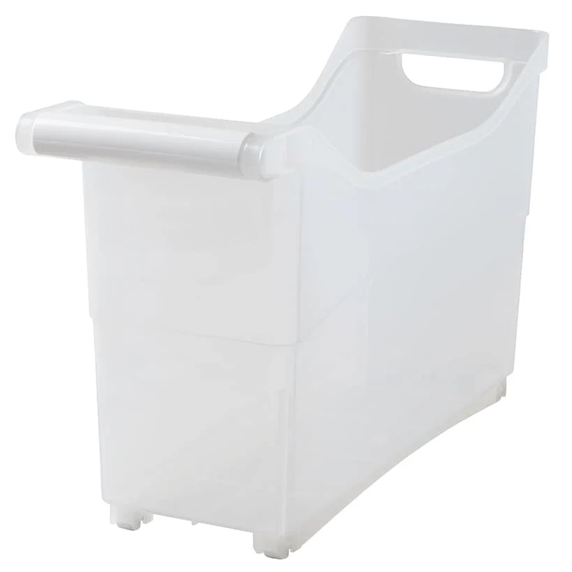 Storage Bin with Handle and Rolling Wheels for Kitchen Organization Plastic - Image 4