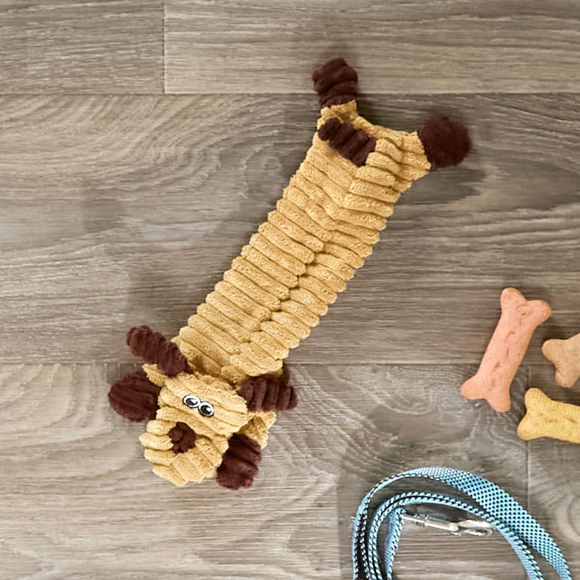 Stuffing-Free Soft Plush Corduroy Dog Chew Toy Pig Cow Or Dog Shaped - Image 2