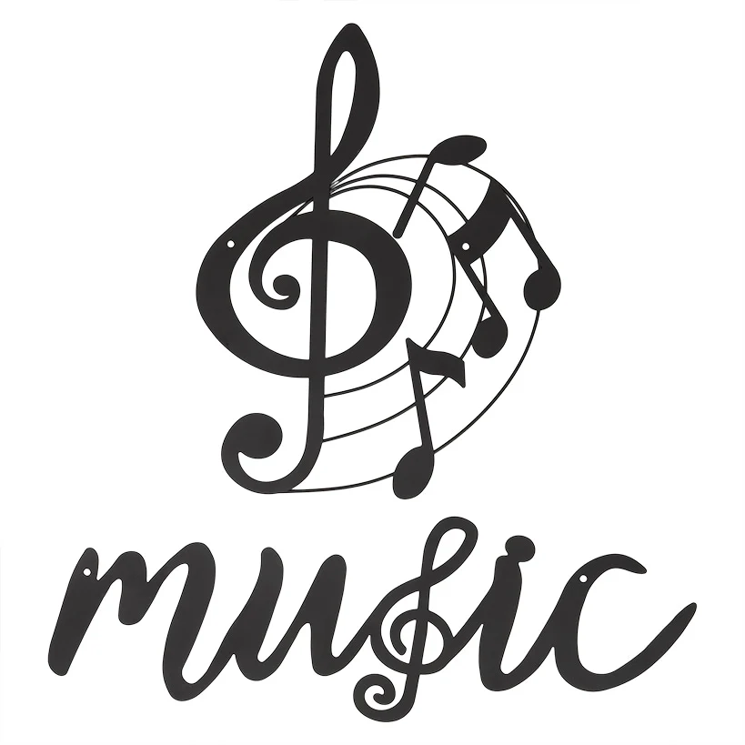 Stylish Metal Music Wall Art Decor Set of 2 - Image 3