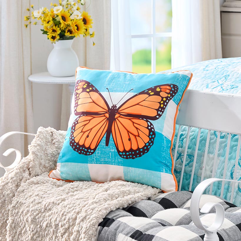 Sunflower Butterfly Full/Queen or King Quilt, Sham, or Decorative Pillow - Image 3
