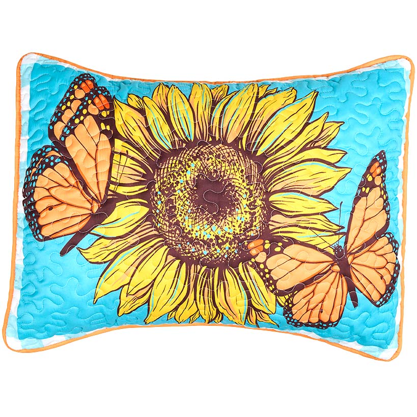 Sunflower Butterfly Full/Queen or King Quilt, Sham, or Decorative Pillow - Image 5