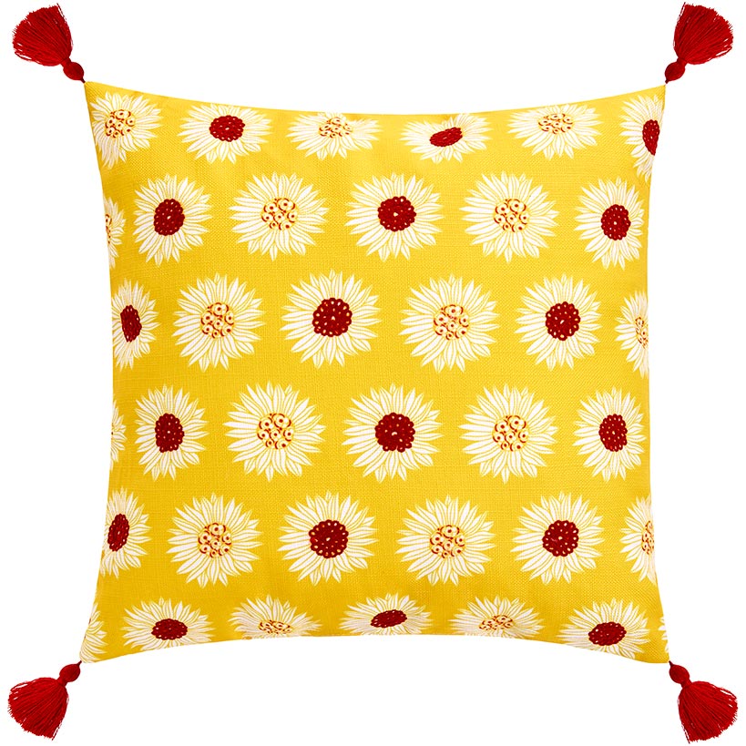 Sunflower Embroidered Decorative Pillow - Image 2