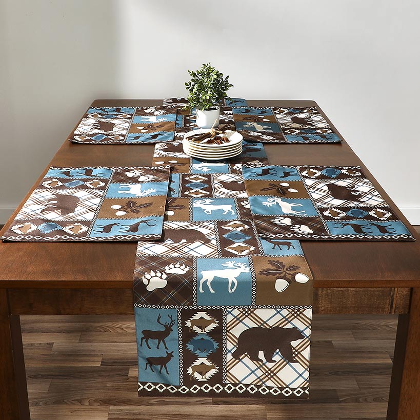 Table Runner or Set of 4 Placemats, Moose Lodge - Image 4
