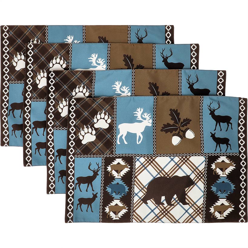 Table Runner or Set of 4 Placemats, Moose Lodge - Image 5