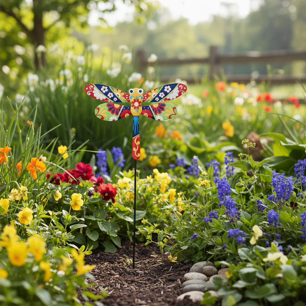 Talavera-Inspired Garden Stakes-Butterfly or Hummingbird - Image 3
