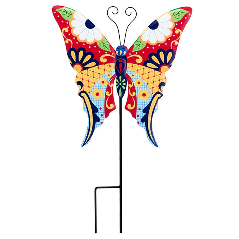 Talavera-Inspired Garden Stakes-Butterfly or Hummingbird - Image 5