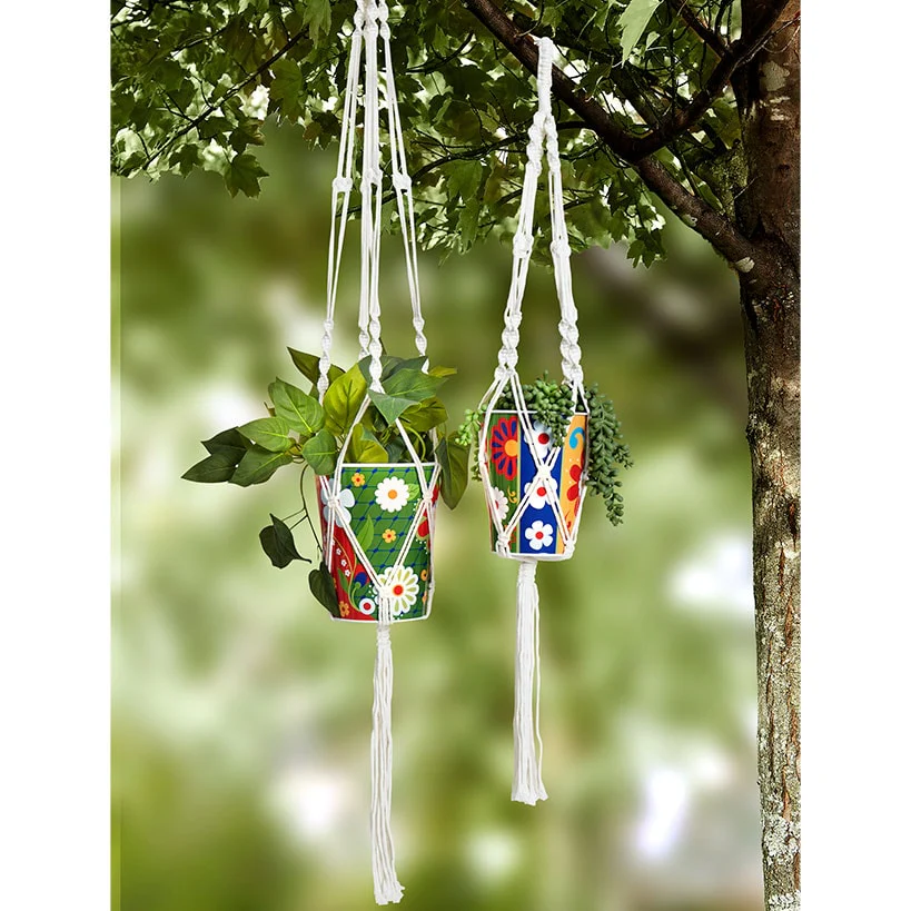 Talavera-Inspired Metal Planters - Set of 2 - Image 2