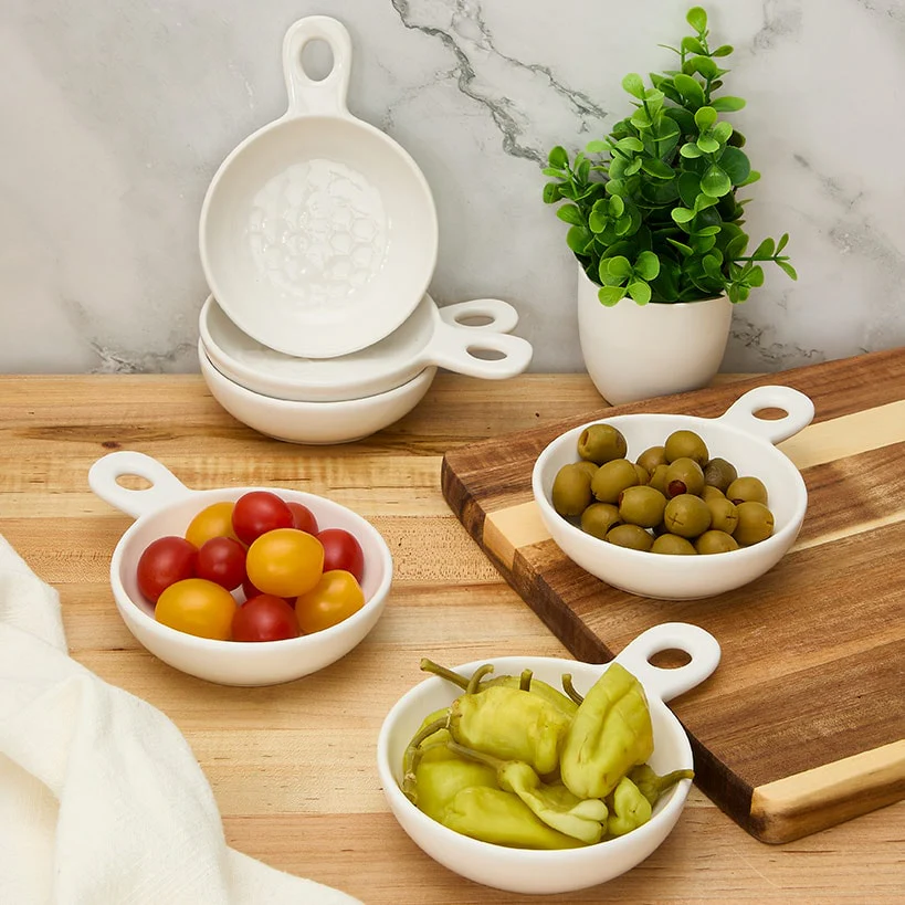 Temp-tations® Skillet-Shaped Ceramic Dip Bowls - Set of 6 - Image 3