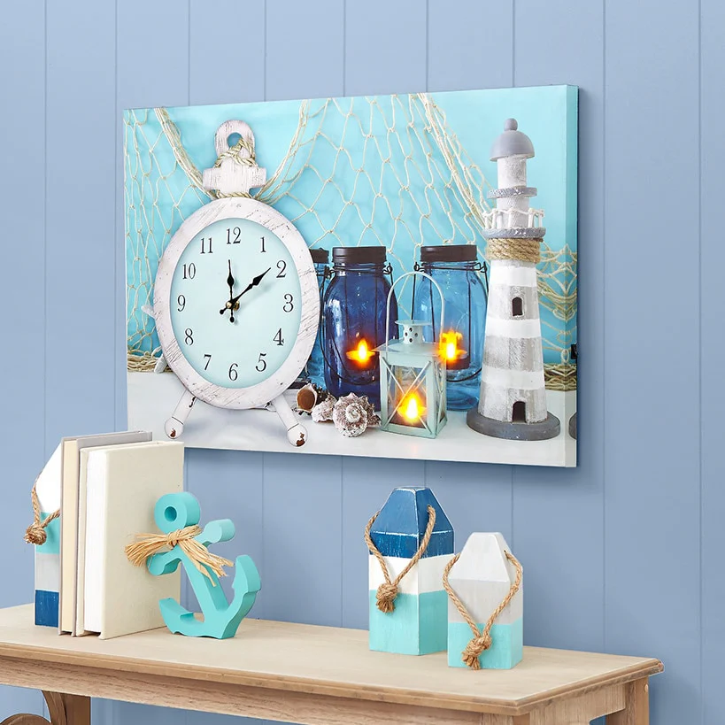 Themed Lighted Clock Wall Art - Image 3