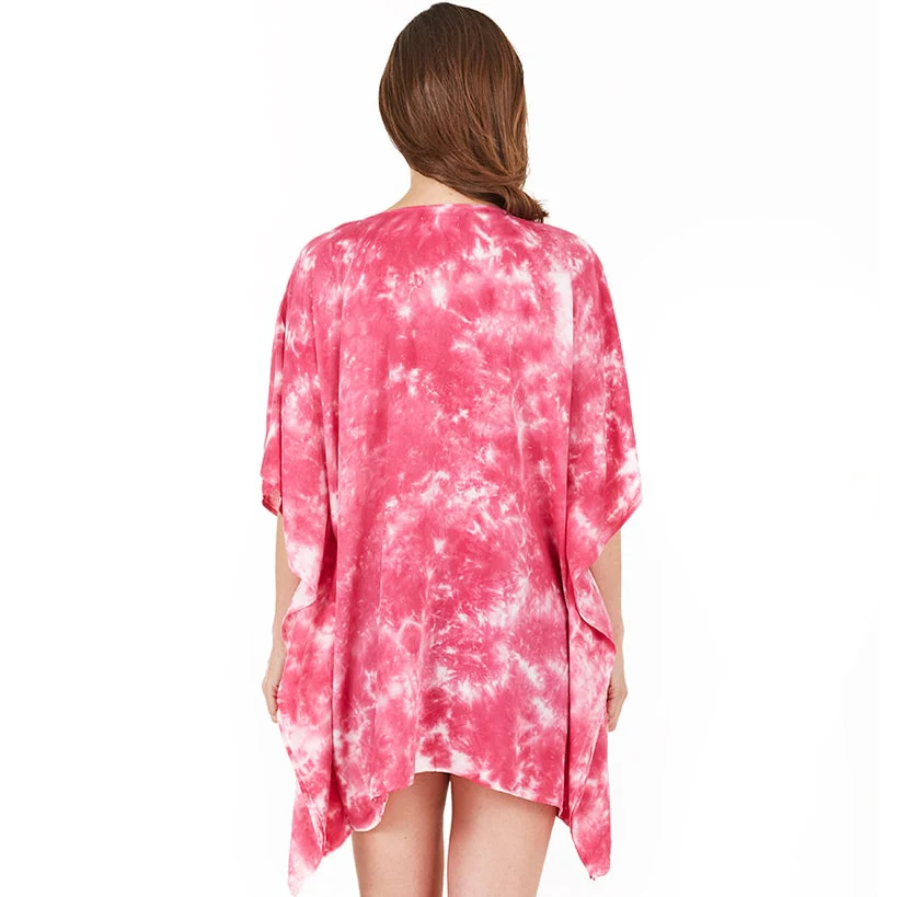 Tie-Dye Lace Trim Cover-Up Caftan - Image 2