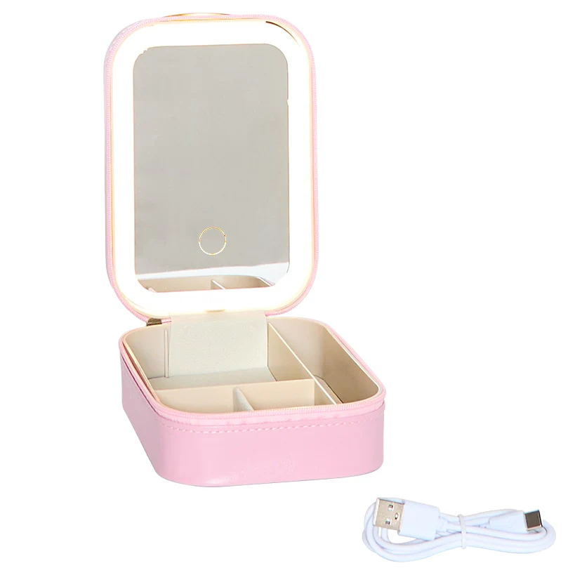 Travel Cosmetic and Makeup Case with LED Mirror - Image 4