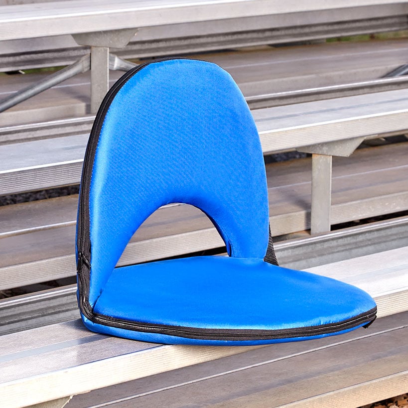 Travel Folding Cushioned Seat 5 Adjustable Positions Blue Or Gray - Image 2