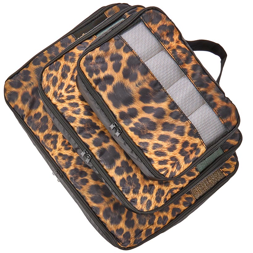 Travel Packing Cubes in Cheetah Print - Set of 3 - Image 2