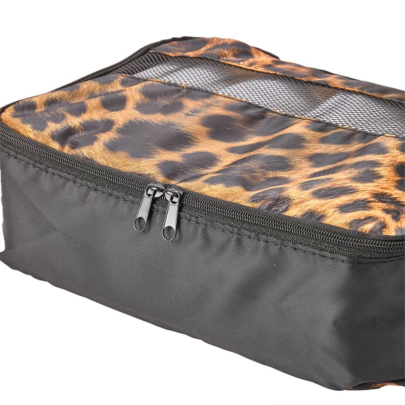 Travel Packing Cubes in Cheetah Print - Set of 3 - Image 3