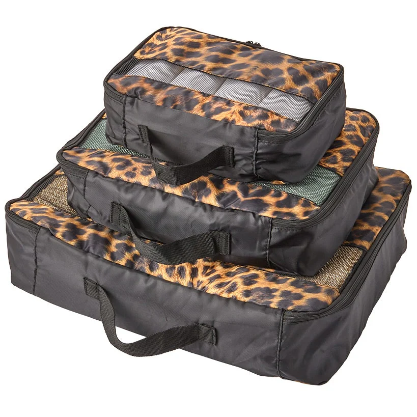 Travel Packing Cubes in Cheetah Print - Set of 3 - Image 6