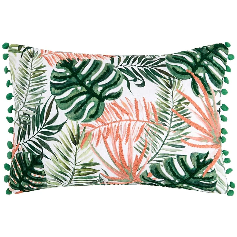 Tropical Embroidered Decorative Pillow - Image 5