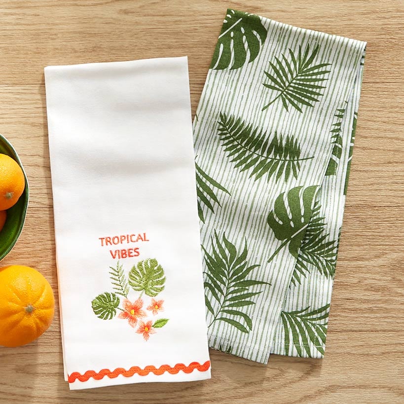 Tropical Embroidered Kitchen Towels, Set of 2 - Image 4