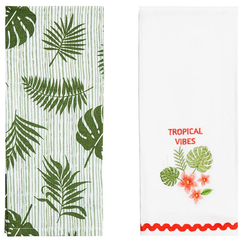 Tropical Embroidered Kitchen Towels, Set of 2 - Image 7
