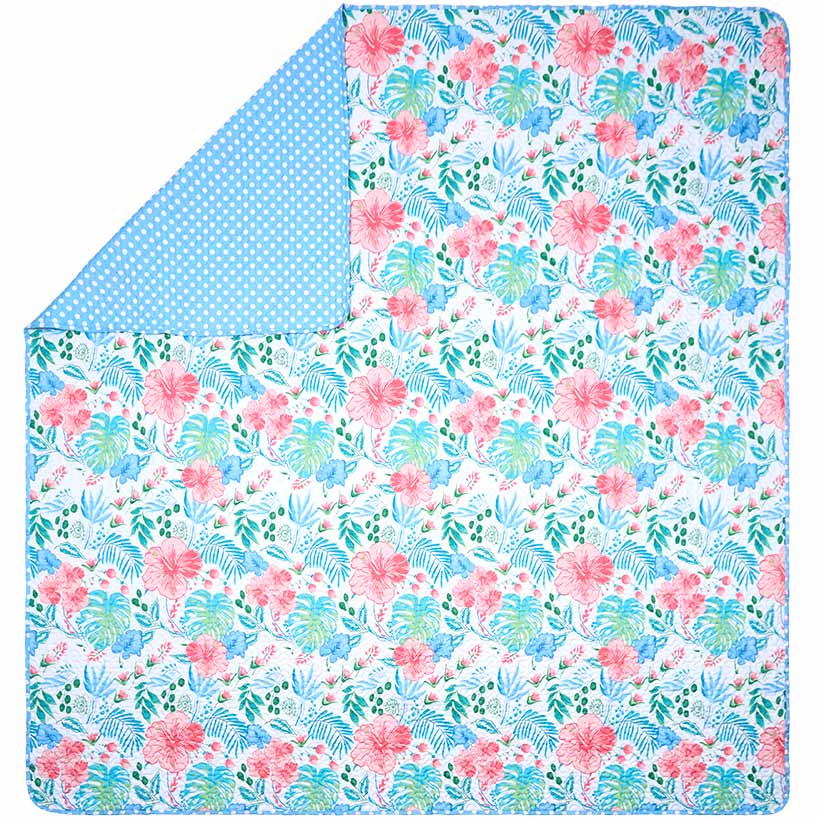 Tropical Garden Full/Queen or King Quilt, Sham, Decorative Pillow - Image 2