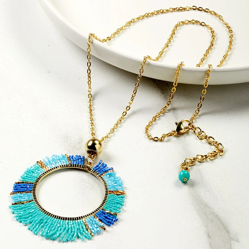 Turquoise Fringe Beaded Jewelry - Image 6