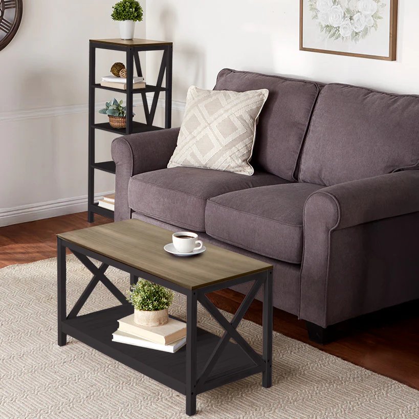Two-Tone Farmhouse Living Room Furniture Collection