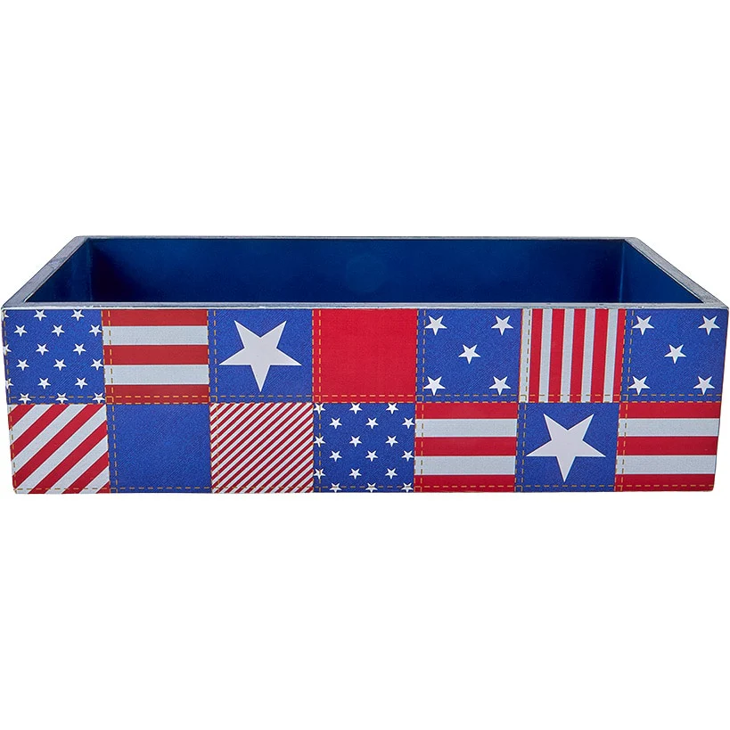 United States of Plaid American Flag Bathroom Storage Tray - Image 4
