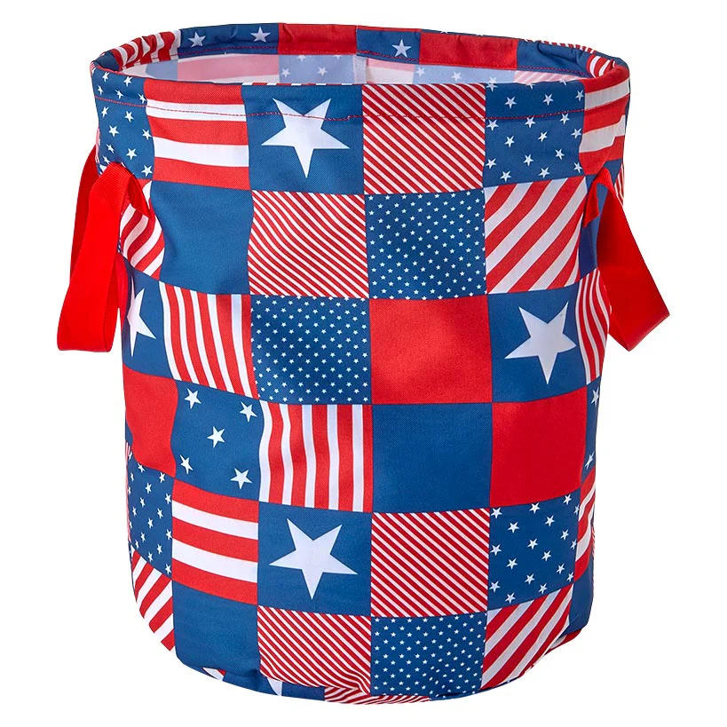 United States of Plaid American Flag Laundry Hamper - Image 2