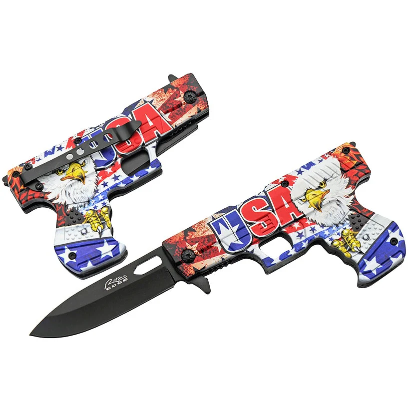 USA Eagle Gun Liner Lock Knife - Image 3