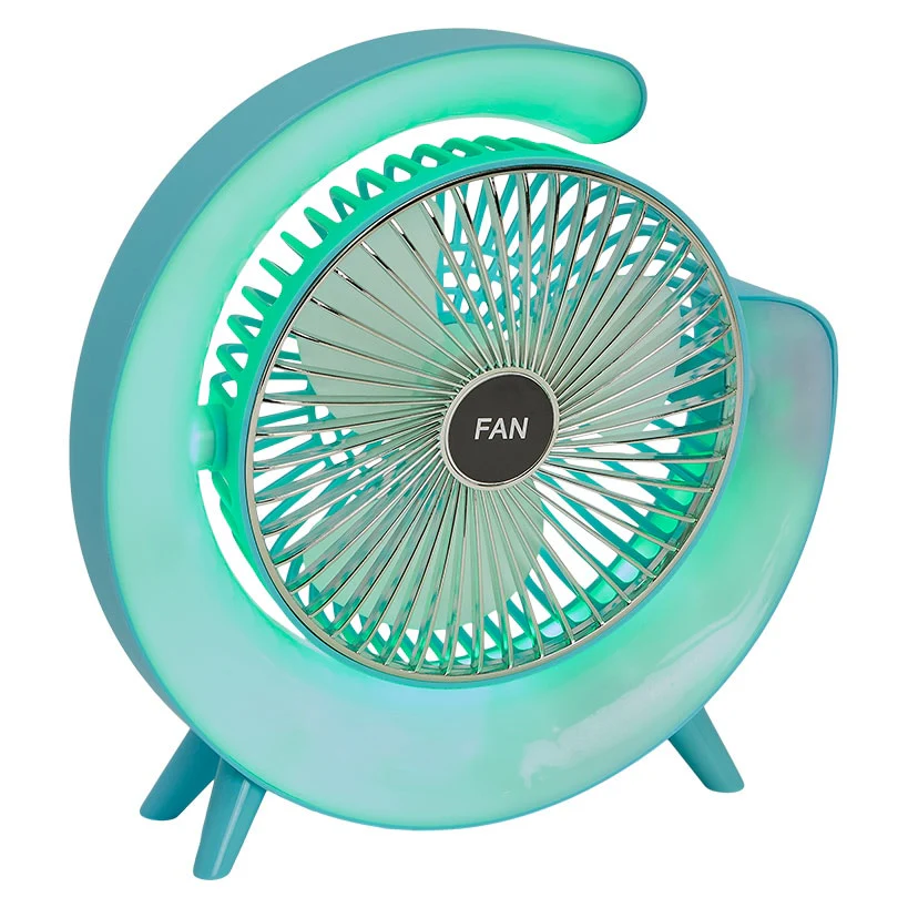 USB Rechargeable Desktop Fan With LED Lights - Image 6