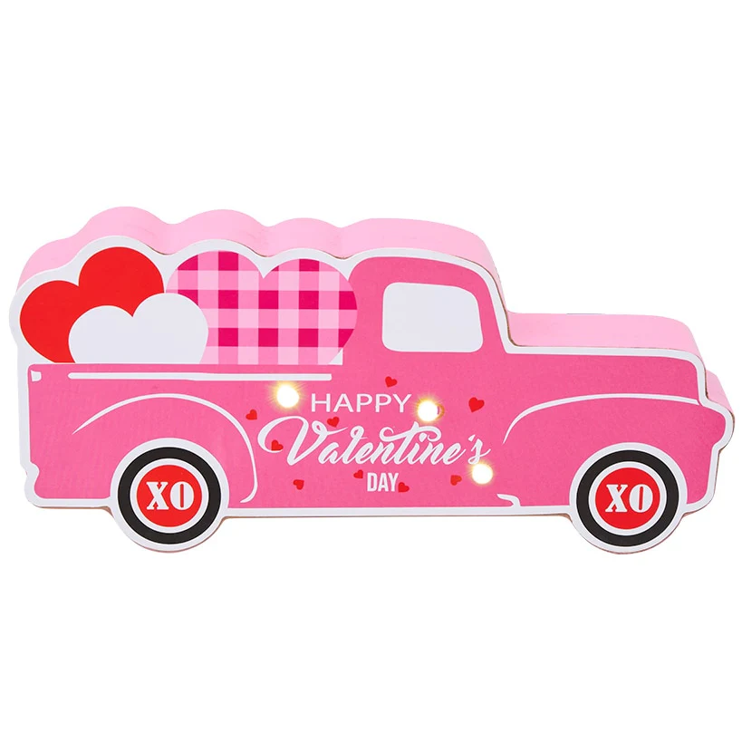 Valentine's and St Patrick's Lighted Truck Tabletop Décor - Image 4