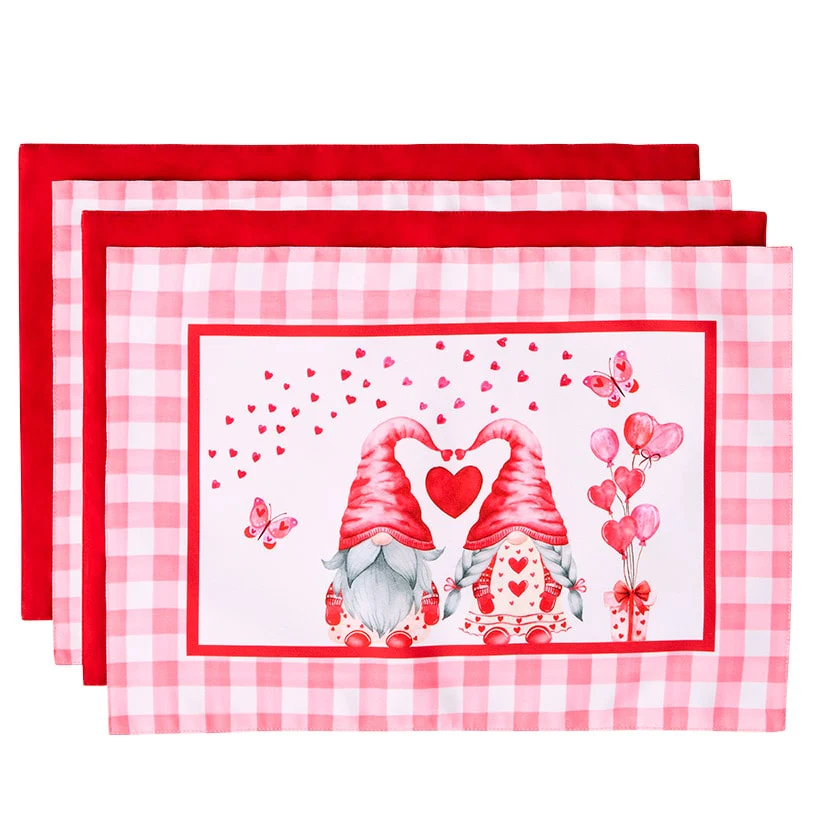 Valentine's Day Gnome Table Runner or Set of 4 Placemats - Image 5