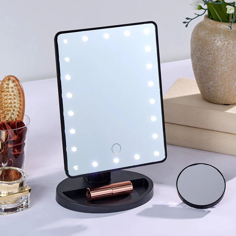 Vanity Mirror Make Up Mirror with Light Portable Touch Screen - Image 3