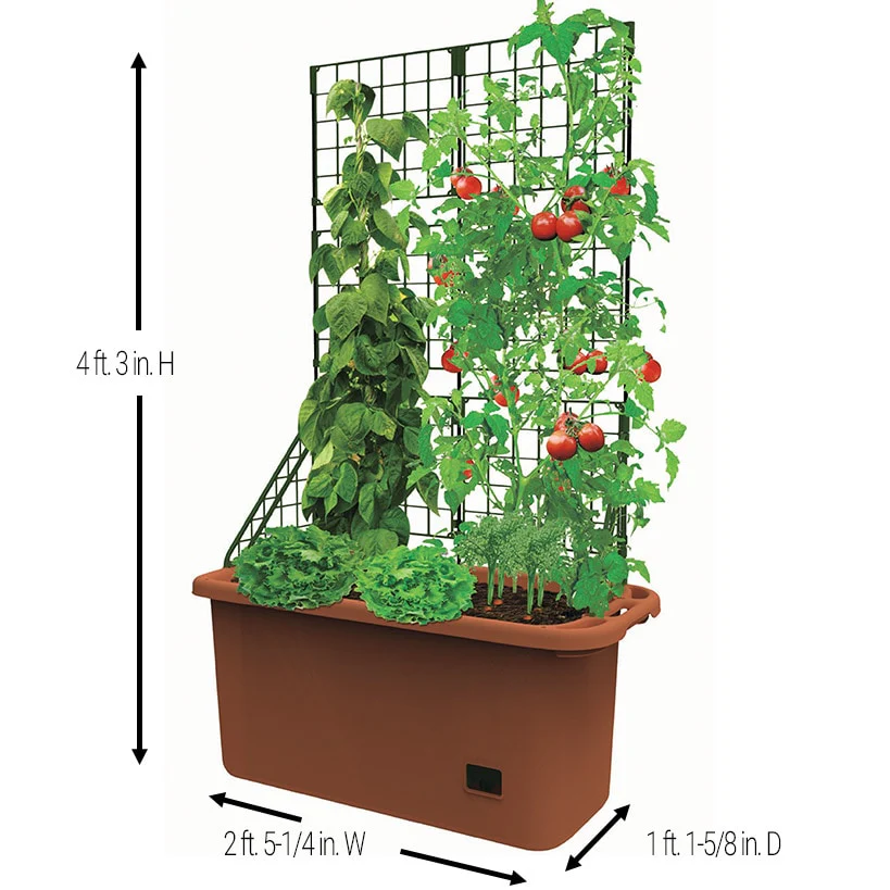 Vegetable Planter With Wheels And Trellis - 58 Inch Self Watering - Image 2